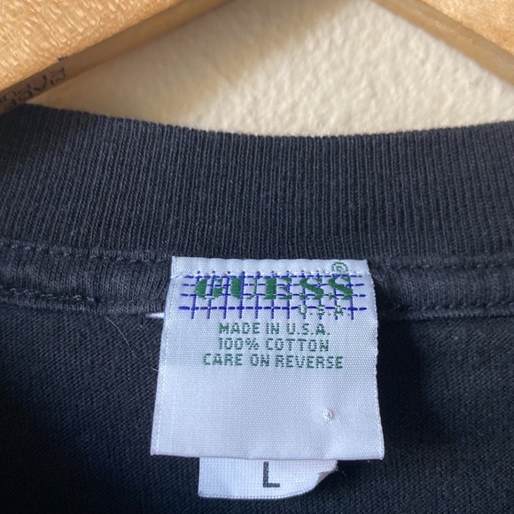Vintage 90s Guess mens oversized Big G patchwork spell out embroidered logo L - Picture 8 of 9